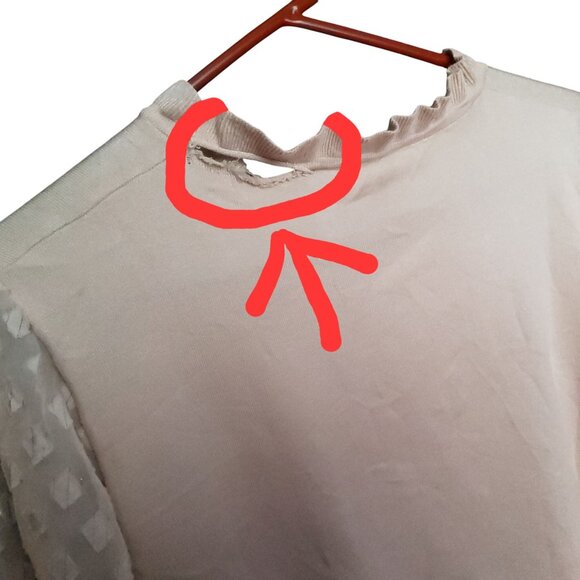 Adrianna Papell Clip Diamond Sleeve Sweater XL Pearl Blush - Picture 6 of 12